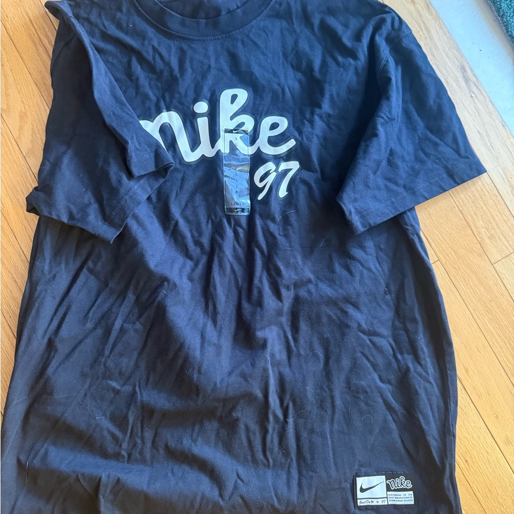 Nike Black Tee with Bold White Print